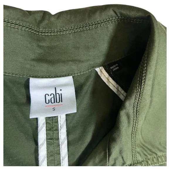 Cabi Olive Expedition Double Breasted Casual Jacket 3/4 Ruched Sleeve Size Small - Picture 6 of 7